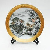 INPHIC-ZF-P002 景德鎮陶瓷盤畫 裝飾盤 粉彩盤 掛盤 雪景 工藝品擺設